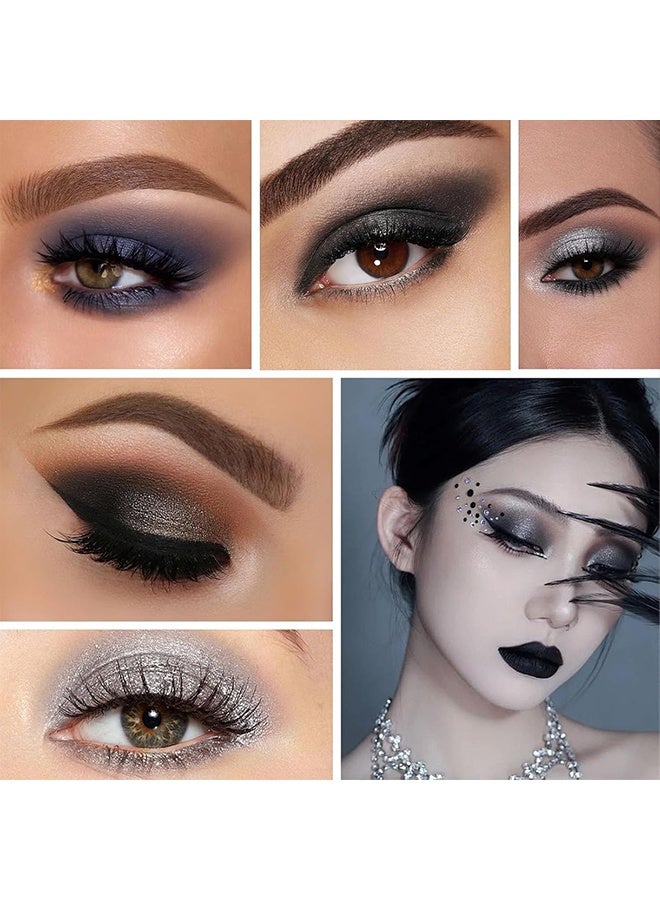 KAPEINE 25 Color Black Eyeshadow Palette, Smoke Eyeshadow Palette Silver Smokey Eye Shadow Matte Velvet & Metallic Shimmer Cool Smoky Dark Shades for Goth Makeup No Fading, Long Lasting Waterproof - Image 3